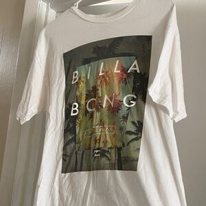 Billabong White Tee with Tropical Graphic